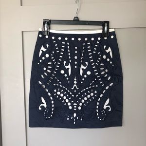 navy blue cutout skirt